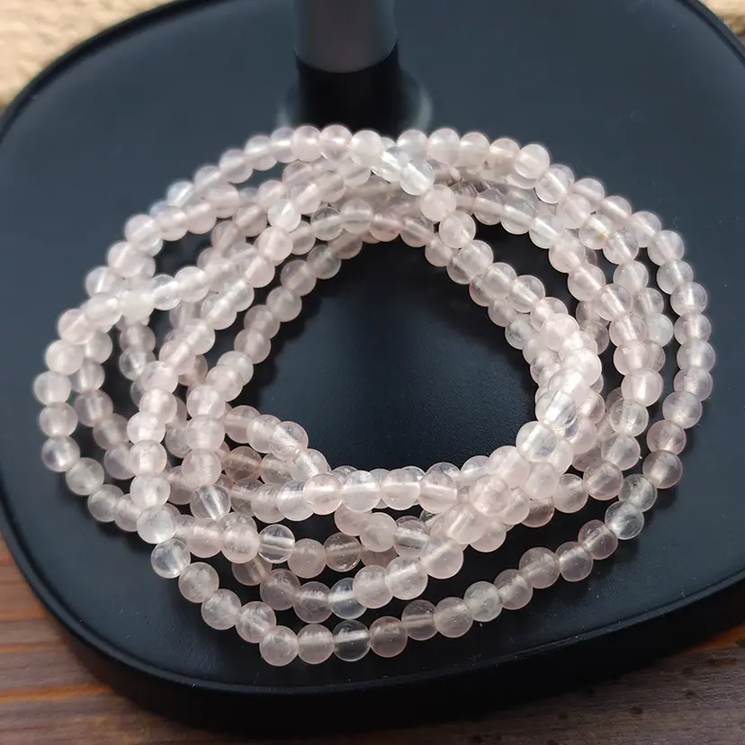 4MM Rose Quartz Beads on long strand #BC122