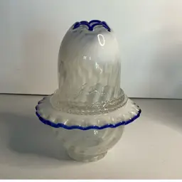 0019 Fenton 80th Anniversary Blue Ridge 3Piece Fairy Lamp