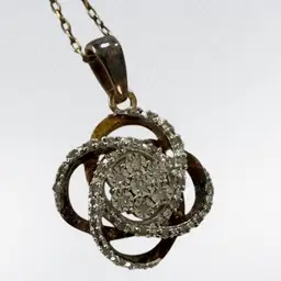 #31 Sterling Silver.925 Vermeil / Diamond Pendant 1” Galaxy Pendant 16” Sterling Vermeil Chain