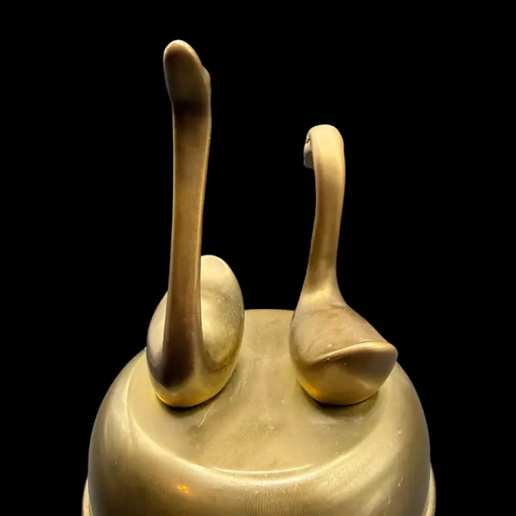 Brass Swan Music Box