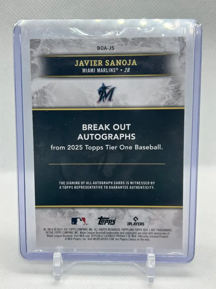 Javier Sanoja 2025 Tier One Rookie Auto /299 Miami Marlins (Team Venezuela WBC)