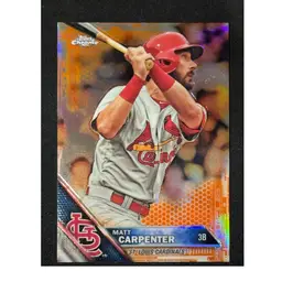 2016 Topps Chrome Matt Carpenter Orange Refractor /25 Cardinals