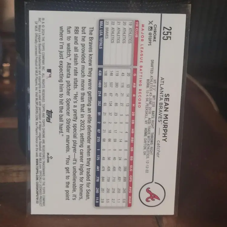 Sean Murphy 2024 Topps Logofractor #255 Purple Refractor /250 Braves