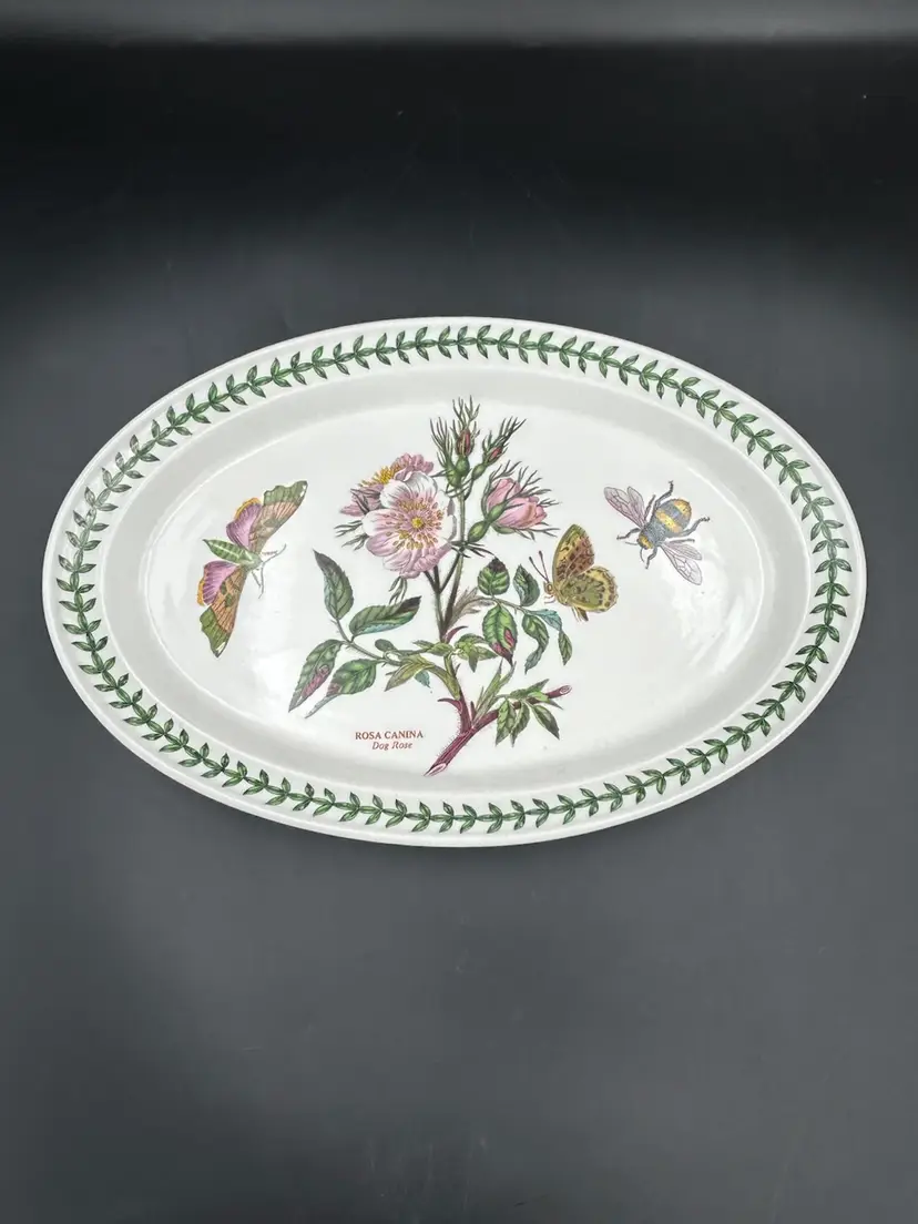 Portmeirion- Botanic Garden- Rosa Canina- 11” Oval Platter- Made in England