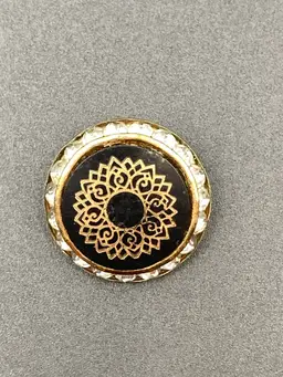 Single Rhinestone Clip On Earring (1” Diameter)