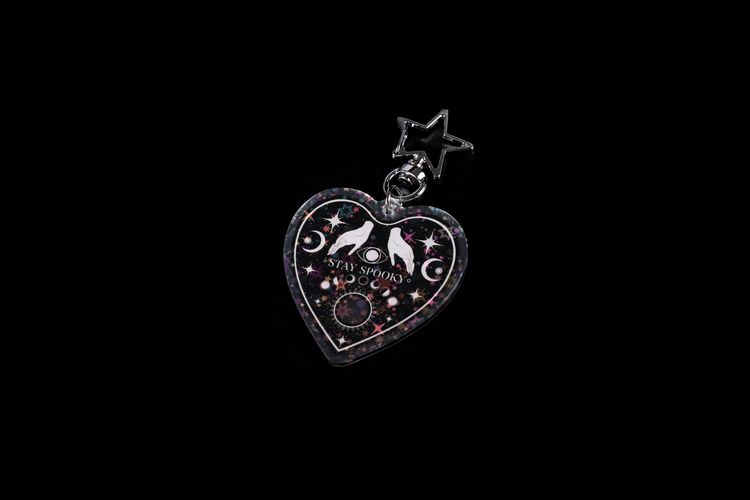Stay Spooky Ouija Board Planchette | Witchy Goth 2'' Acrylic Holographic Double Sided Keychain
