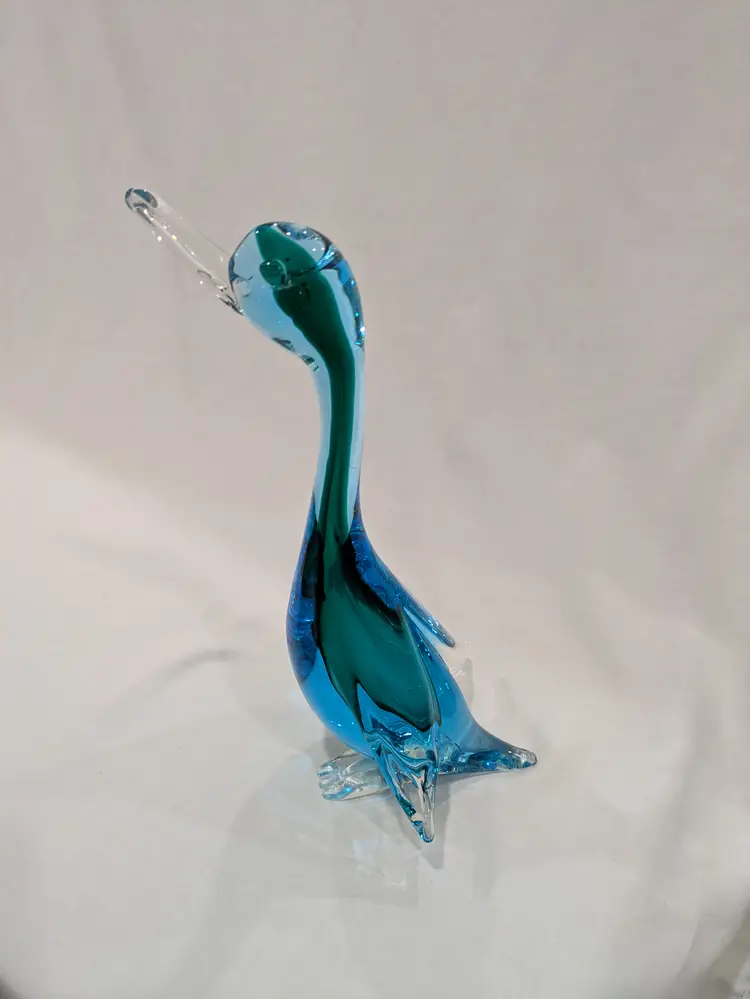 Archimedes Seguso MCM Italian Sommerso  Art Glass Duck Taking Flight 10" Mint