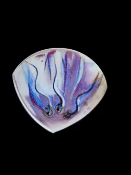 Glen Gagnier Canadian potter signed plate 1" tall x 7.5" w