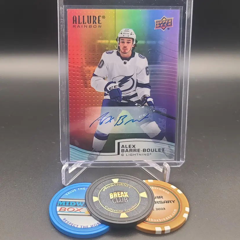 2021-22 Upper Deck Allure Alex Barre-Boulet Full Rainbow Auto - Tampa Bay Lightning Hockey Card