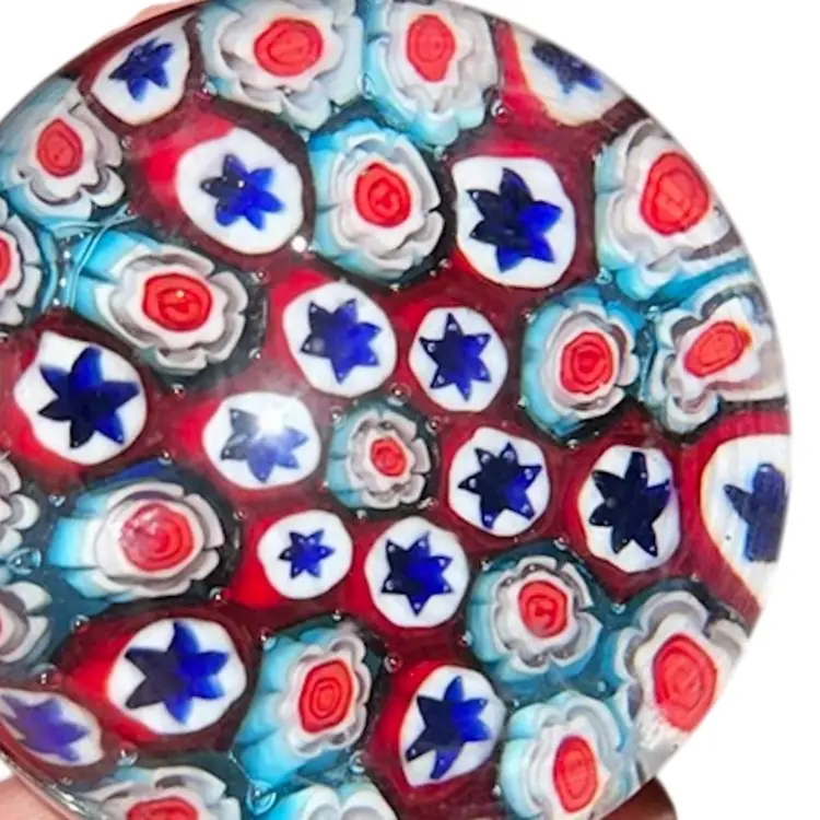 Red White Blue Paperweight Glass I Don’t See A Signature