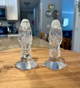 Vintage Lead Cut Crystal Salt & Pepper Shakers