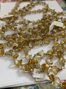 Resale Opportunity:  9 Necklaces, 18KT Gold Over Sterling Silver, Genuine Glass