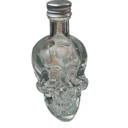 Miniature Glass Skull Bottle