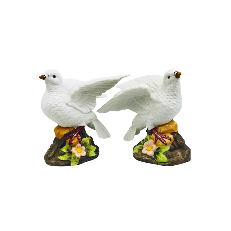 Vintage Dove Figurines Pair Made In Mexico