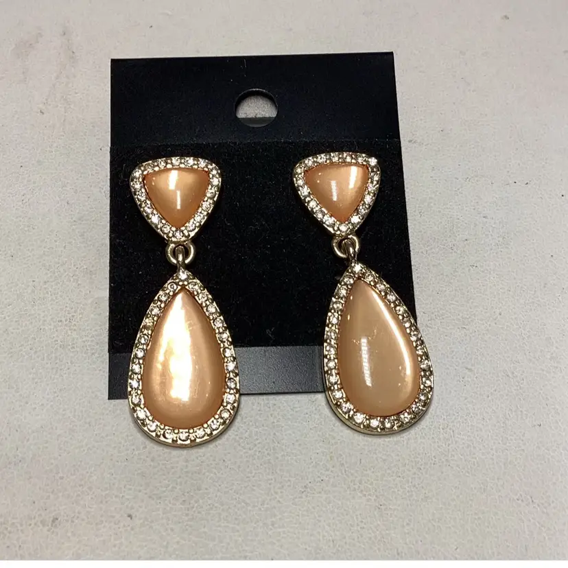 Peach Color Pierced Earrings 1.5”