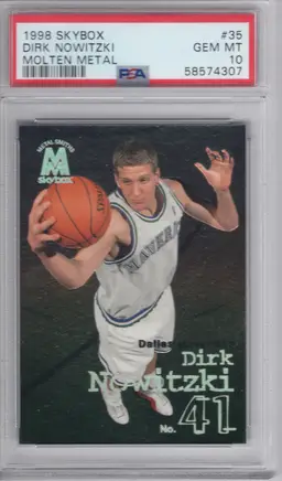 1998 SKYBOX Dirk Nowitzki Molten Metal RC #35 PSA 10 Dallas Mavericks