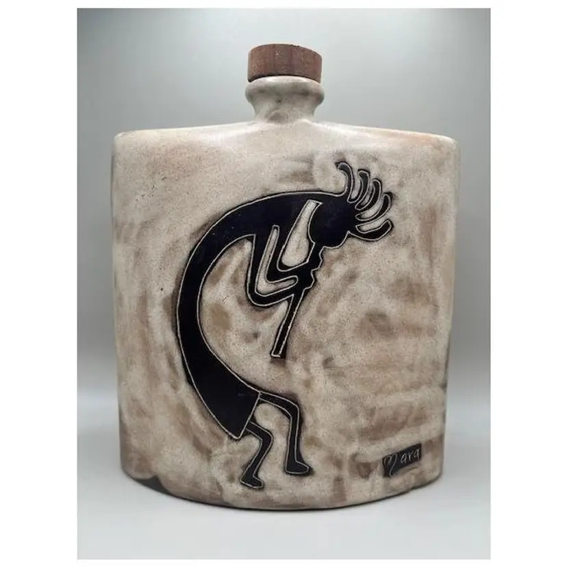 Vintage Handcrafted Mara Southwest Decanter with Kokopelli Design - Unique Southwestern Decor - Measures 8.5 inches tall