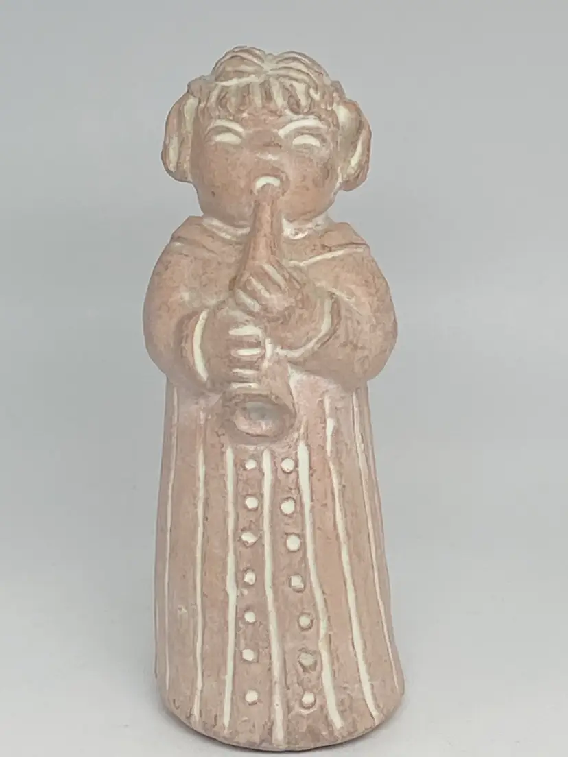 Isabel Bloom 1986 "Angel Girl Playing Music" Concrete Sculpture