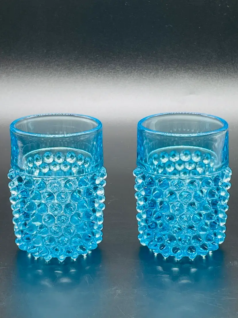 Victorian 1880's EAPG Sapphire Blue Hobbs Brockunier Doyle Hobnail Tumbler