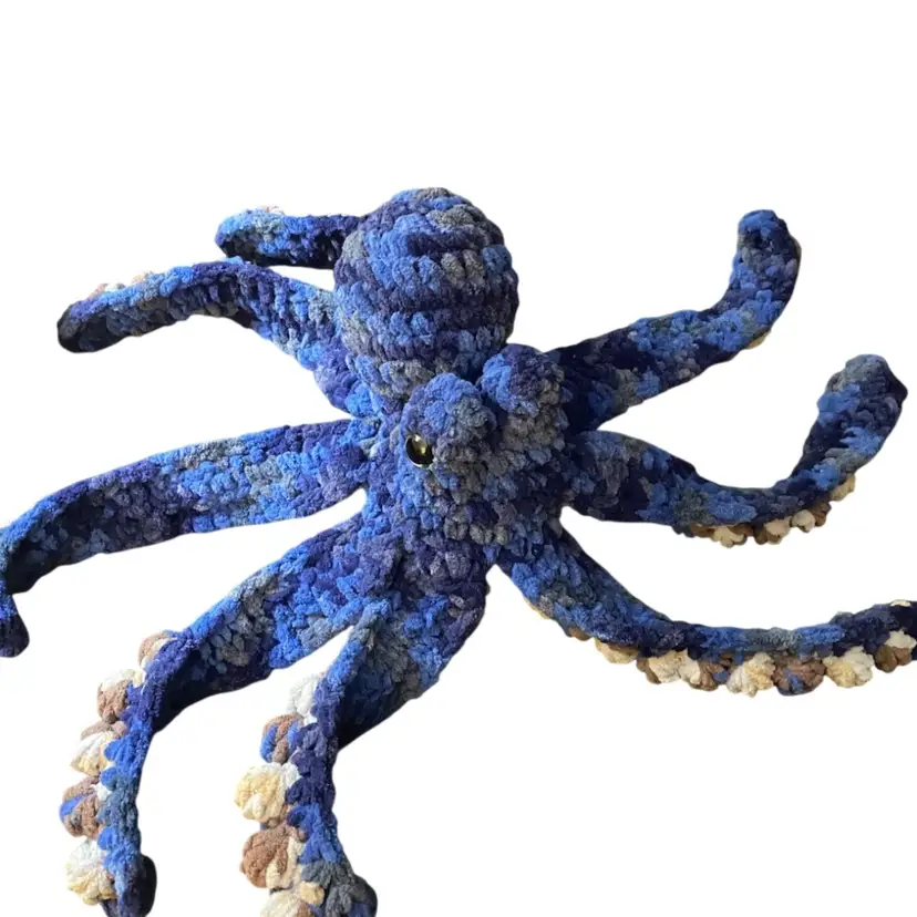 Handmade Crochet Octopus - 18” : Tentacles 10” Body 8” by 5” Wide