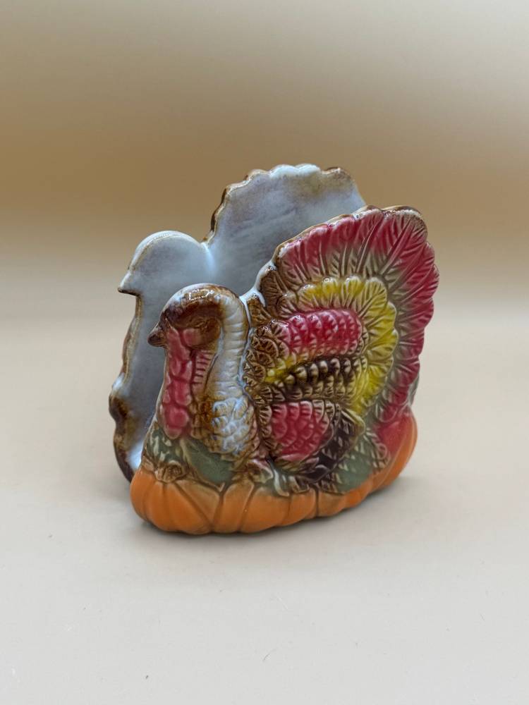 Vintage Turkey Napkin Holder Fall/Autumn Thanksgiving Tableware