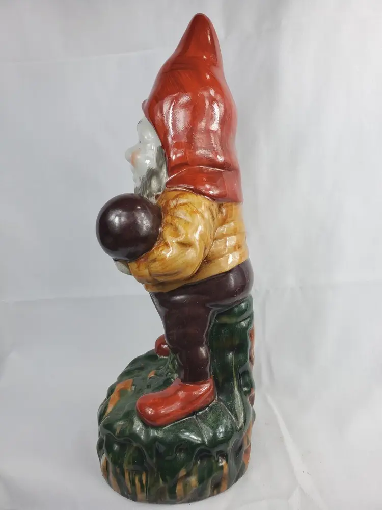 Vintage Phillip Griebel Standing Gnome Ceramic Handmade 12" Garden Figurine