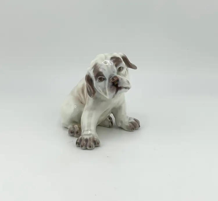 Royal Copenhagen Dahl Jensen 1139 Porcelain Bull Dog Pup 2.5"x 2.75"x 2.5"