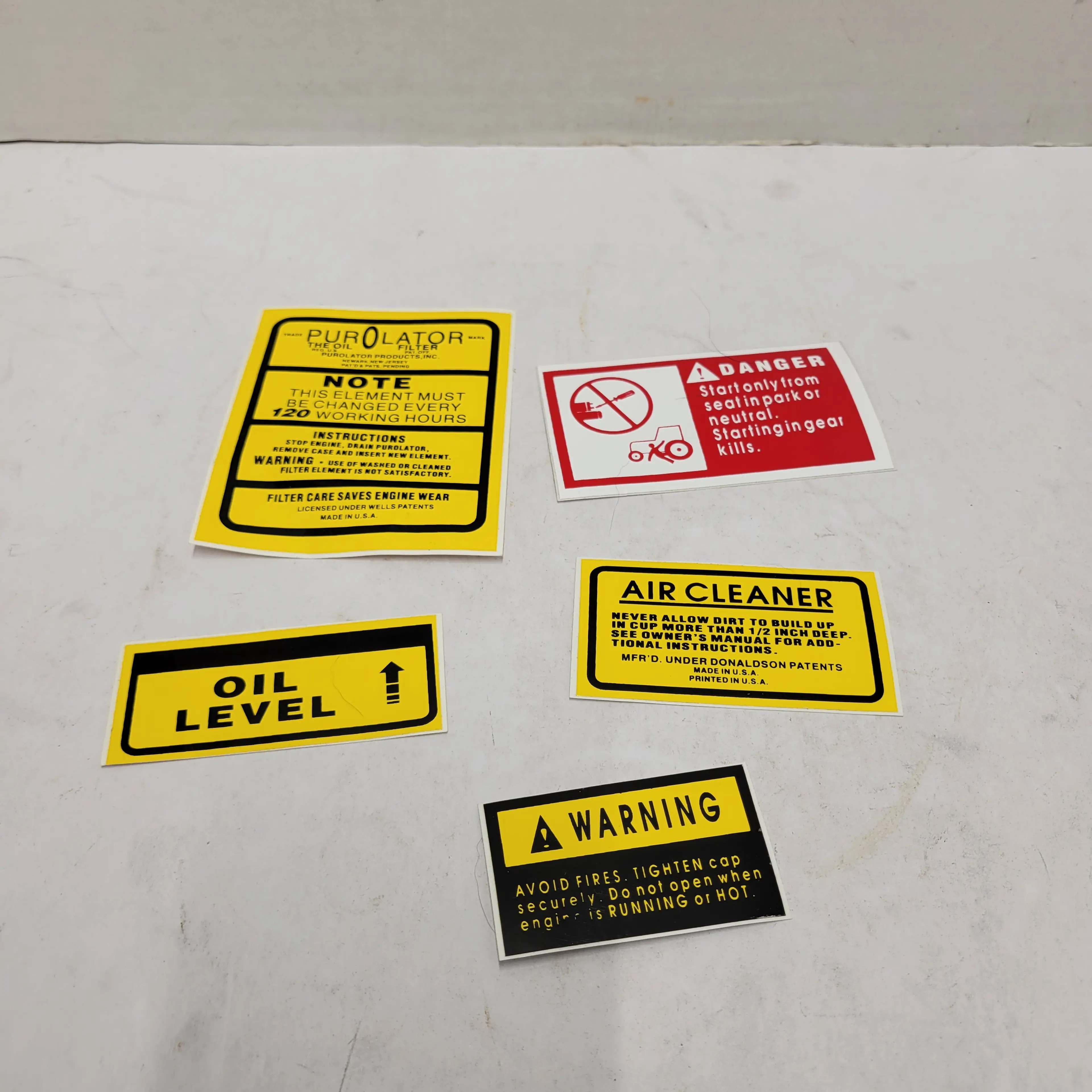 Lot Of Automotive Warning Stickers
