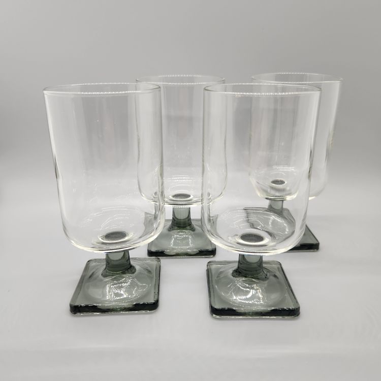 Nordic Water Glass in Gray Smoke Midnight by Federal Square Foot MCM Set of 4 Iced Tea Cocktail Glasses – USA