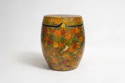 Vintage Brass Lined Kashmir Maché Tobacco Jar