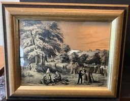 Intercraft Industries Corp Currier & Ives Metallic Framed Print