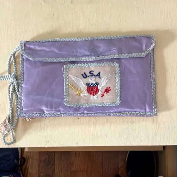 Handmade U.S.A. Embroidery Purse