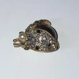Vintage Hattie Carnegie Goldtone Ladybug Brooch With  Jelly Belly  And Rhinestones 😍