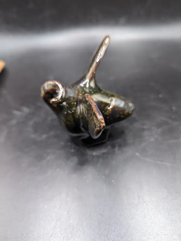 Vintage Pottery Pig Mostly Ears and Head Small Body Peace Sign Mark