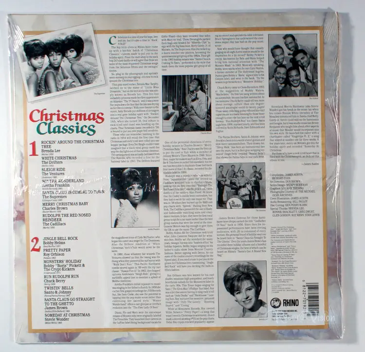 Christmas Classics (1988) [SEALED] Vinyl LP • Aretha Franklin, Stevie Wonder ++
