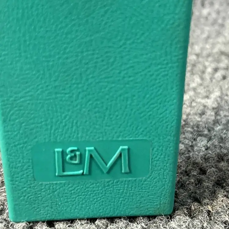 Vintage 70s 80s Cigarette Case Holder Plastic L&M 168 Blue Teal