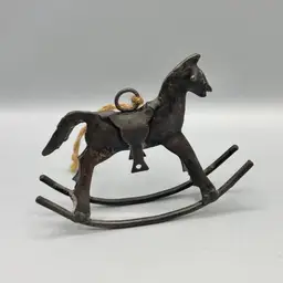 Vintage Restoration Hardware Rustic Rocking Horse Metal Ornament