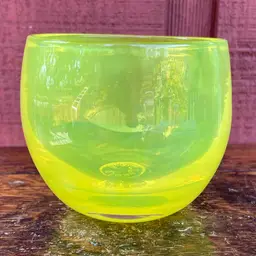 GlassyBaby Drinker “Pucker” - Yellow Hand-Blown Drinking Glass.