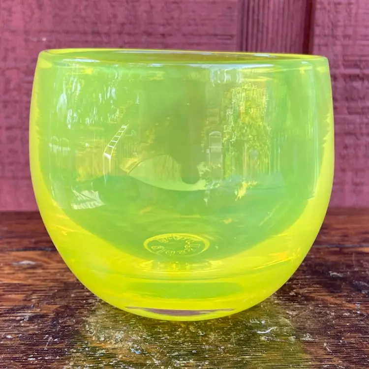 GlassyBaby Drinker “Pucker” - Yellow Hand-Blown Drinking Glass.