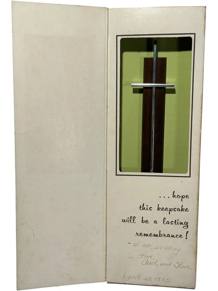 VTG Cawley Gifts Silver Cross Walnut Wood Cross Confirmation Wedding Religious