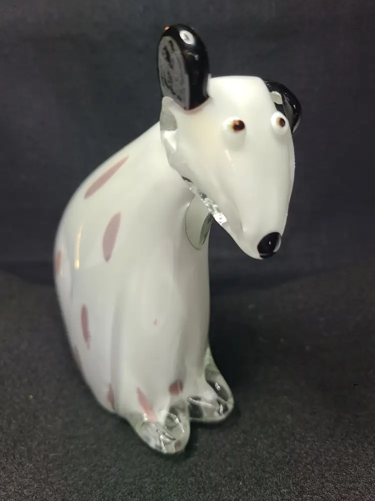 2 Derpy Glass Dog Paperweights