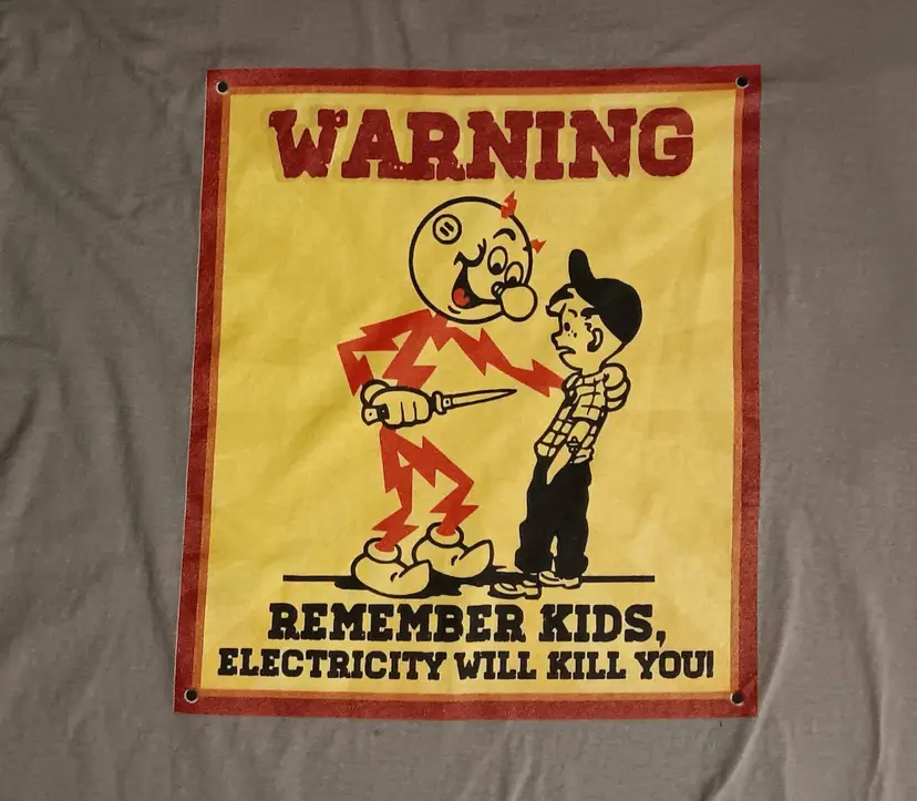 Reddy Kilowatt t-shirt Kids Electrcity Will Kill You