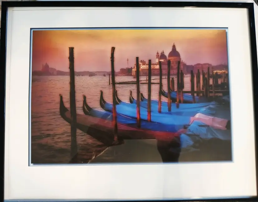 Framed Venice Gondola Sunset Print Dwayne P Daehler