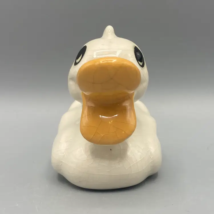 Vintage Miniature Derpy Ceramic Duck - 1987 - Signed