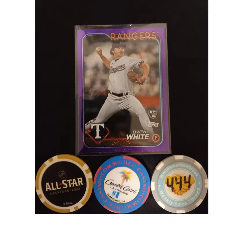 2024 Topps Owen White RC purple foil /799 - Texas Rangers
