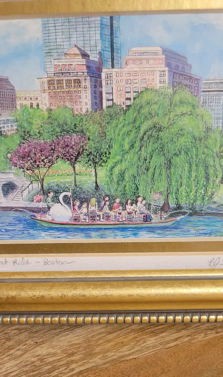 Boston Swan Boat Framed Print  6.5" x 8.5