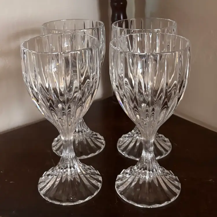 Vintage Mikasa Park Lane Full Lead Crystal Wine Glasses