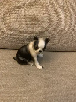 Porcelain Sitting Boston Terrier 4 Inches