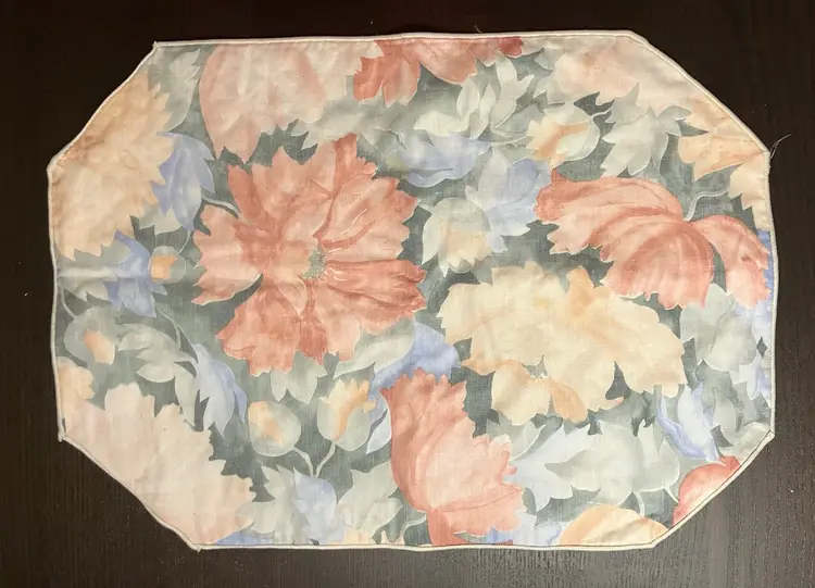2 VTG Cloth Placemats Yellow Flower