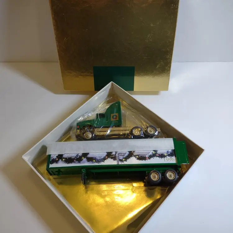 Winross Diecast Tractor Trailer Truck 1996 Green Happy Holidays ARL Transport Christmas Gift Idea